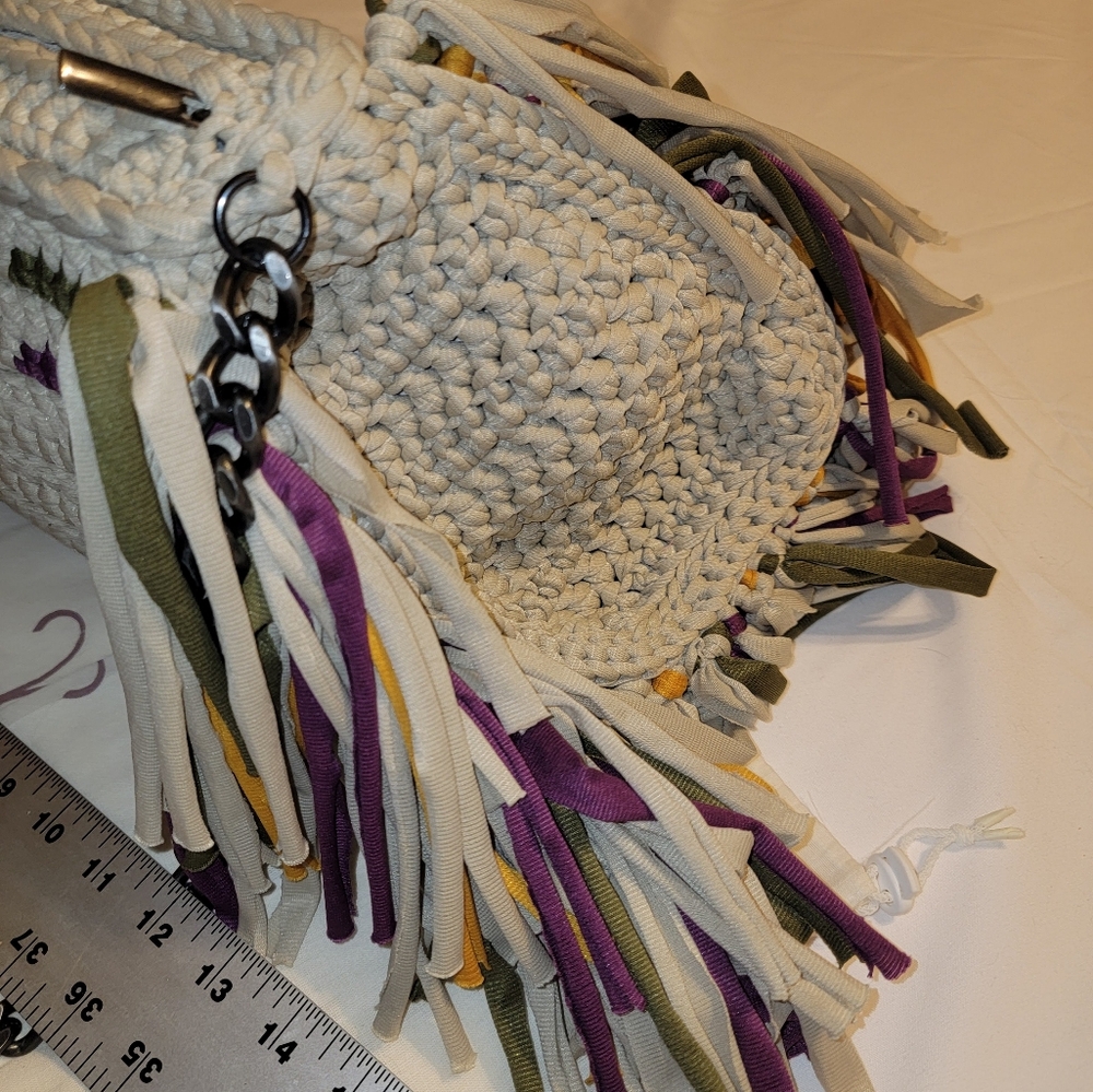 NEW Belier Belier BOLSA Crochet FRINGE Bag - Picture 10 of 16
